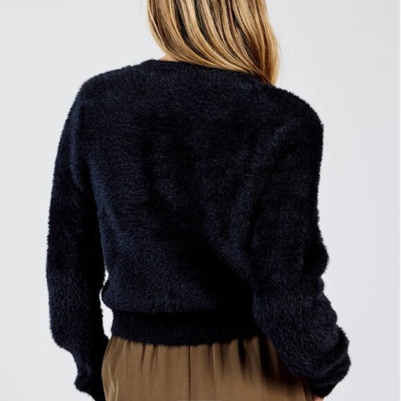 NWT -Sadie & Sage x Anthropologie Black Cardigan With Rhinestone Bows-Small - Picture 2 of 11